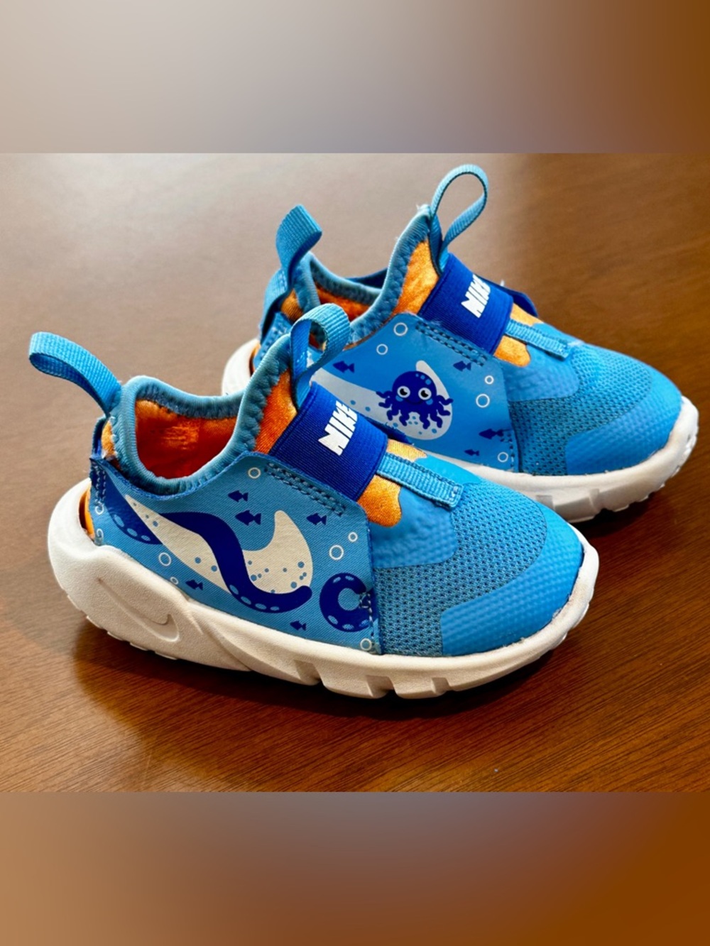 Nike Kids Blue and Orange  Flex Runner 2 Lil TD 'Octopus'